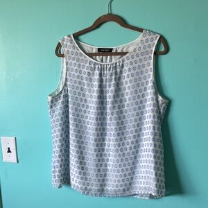 Nine West Light Blue Polka Dot Blouse